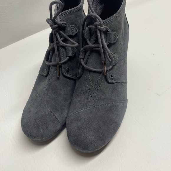 TOMS WOMENS wedges ankle boots leather size 9 - Picture 2 of 8